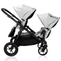 white double pram